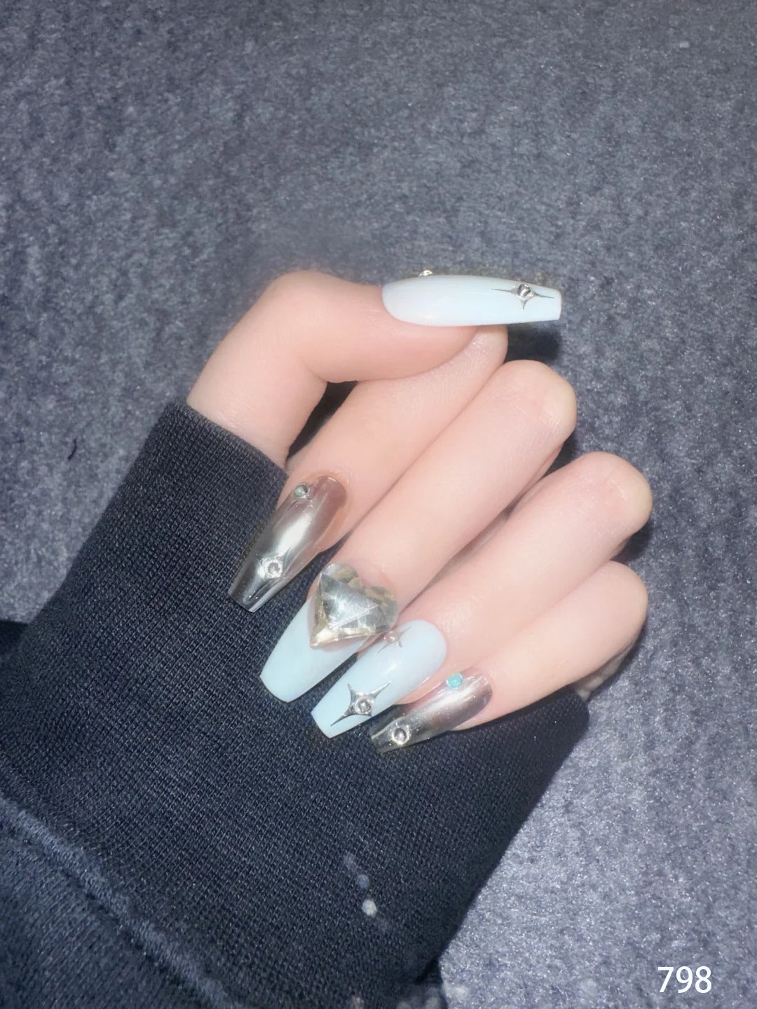 Silver stars in blue