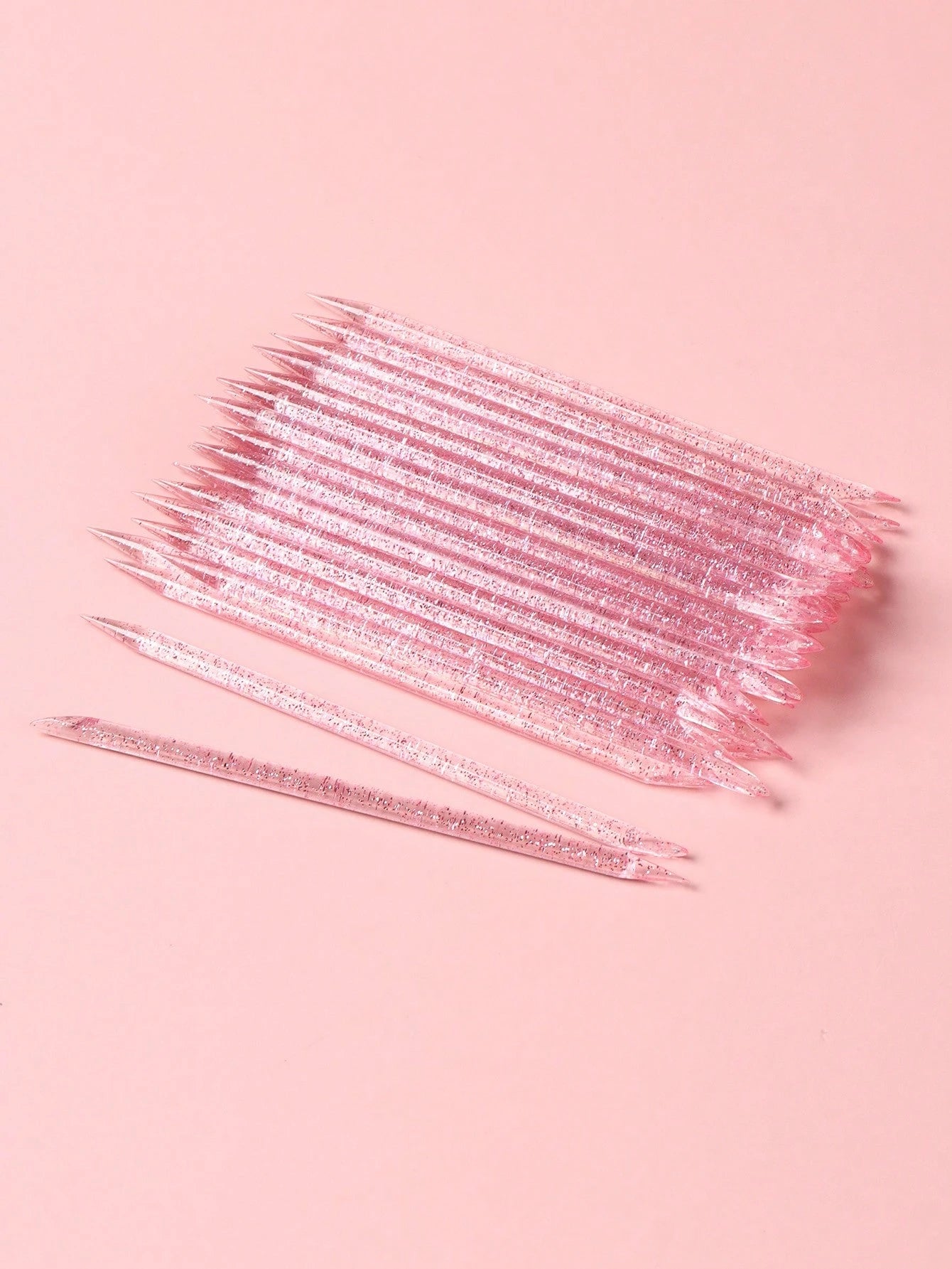 Oboustranných růžových akrylových čisticích tyčinek(10 ks)