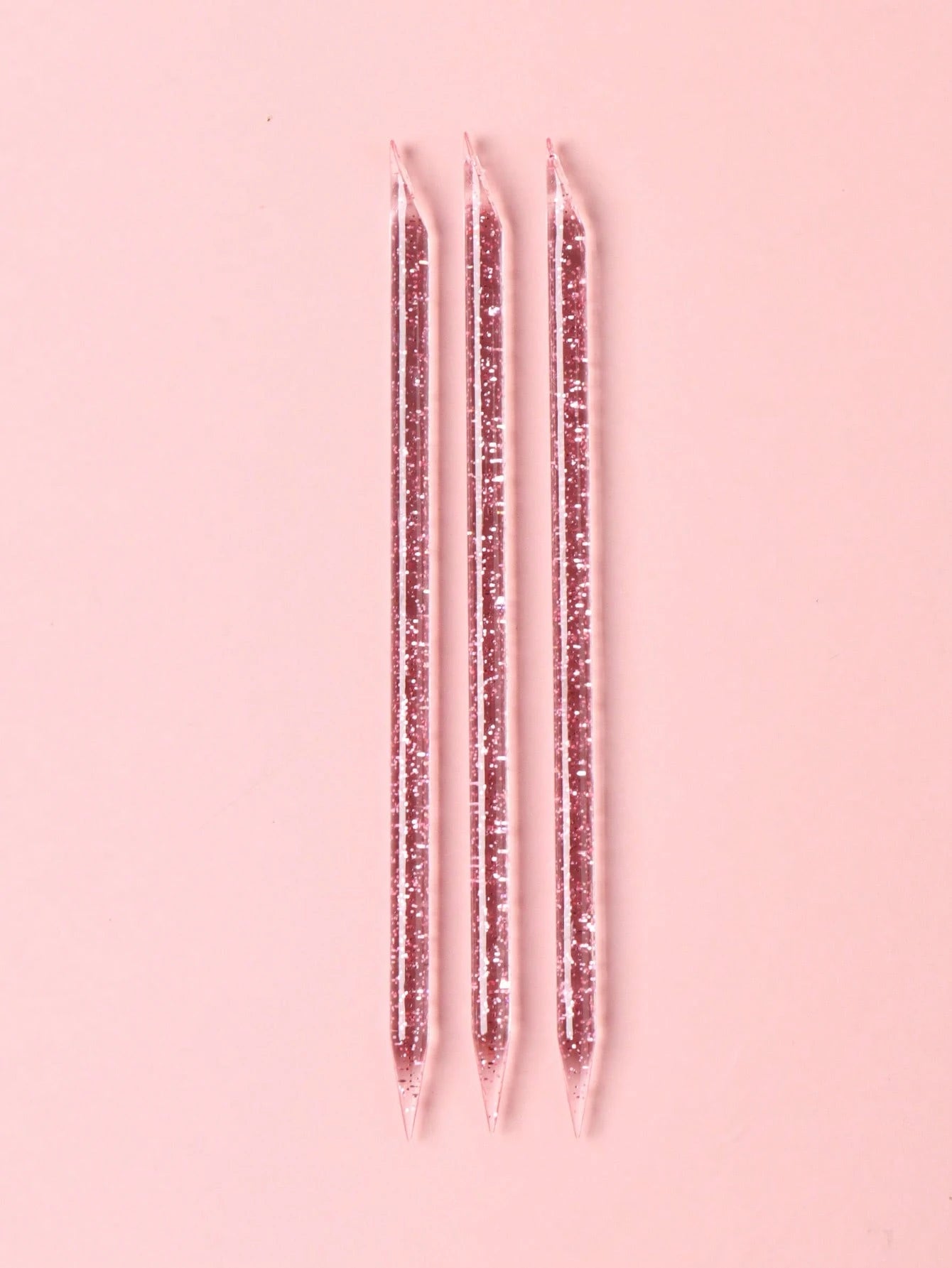 Oboustranných růžových akrylových čisticích tyčinek(10 ks)