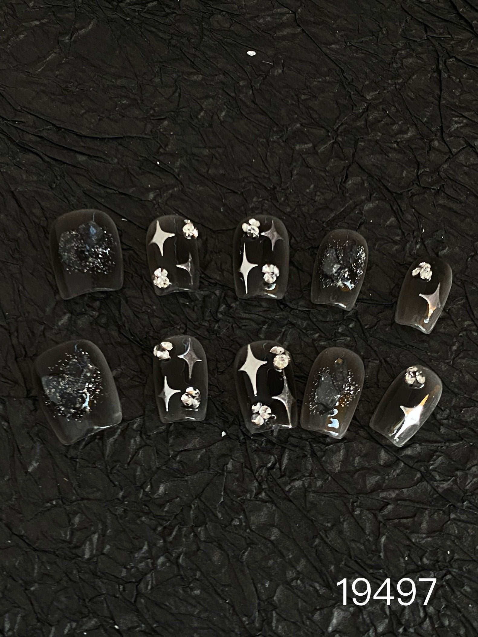 Clear/ black heart