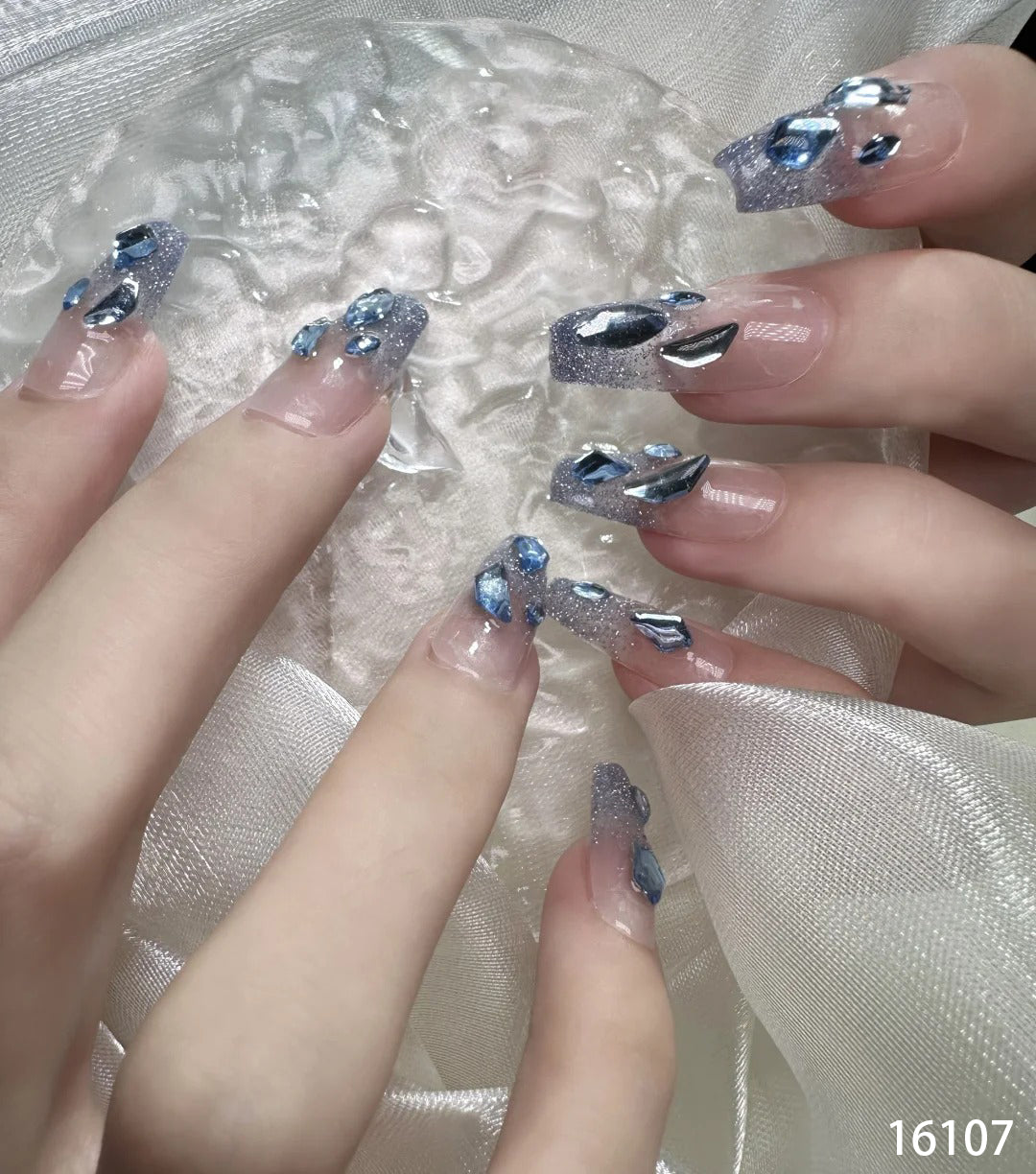 Blue crystal long 16107