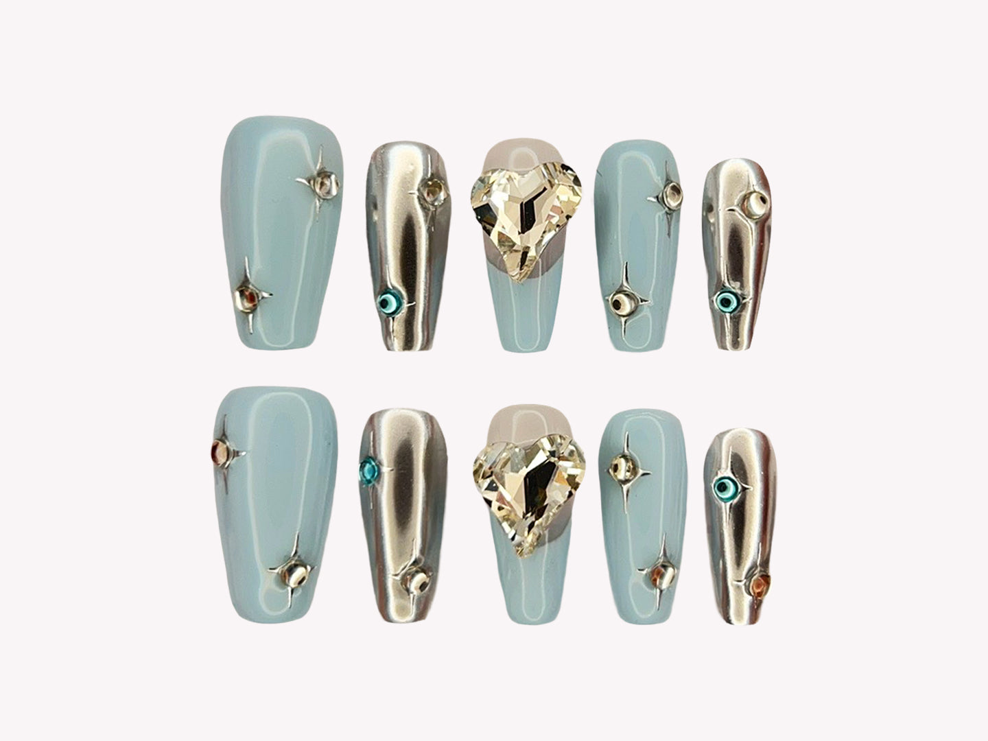 Silver stars in blue 798