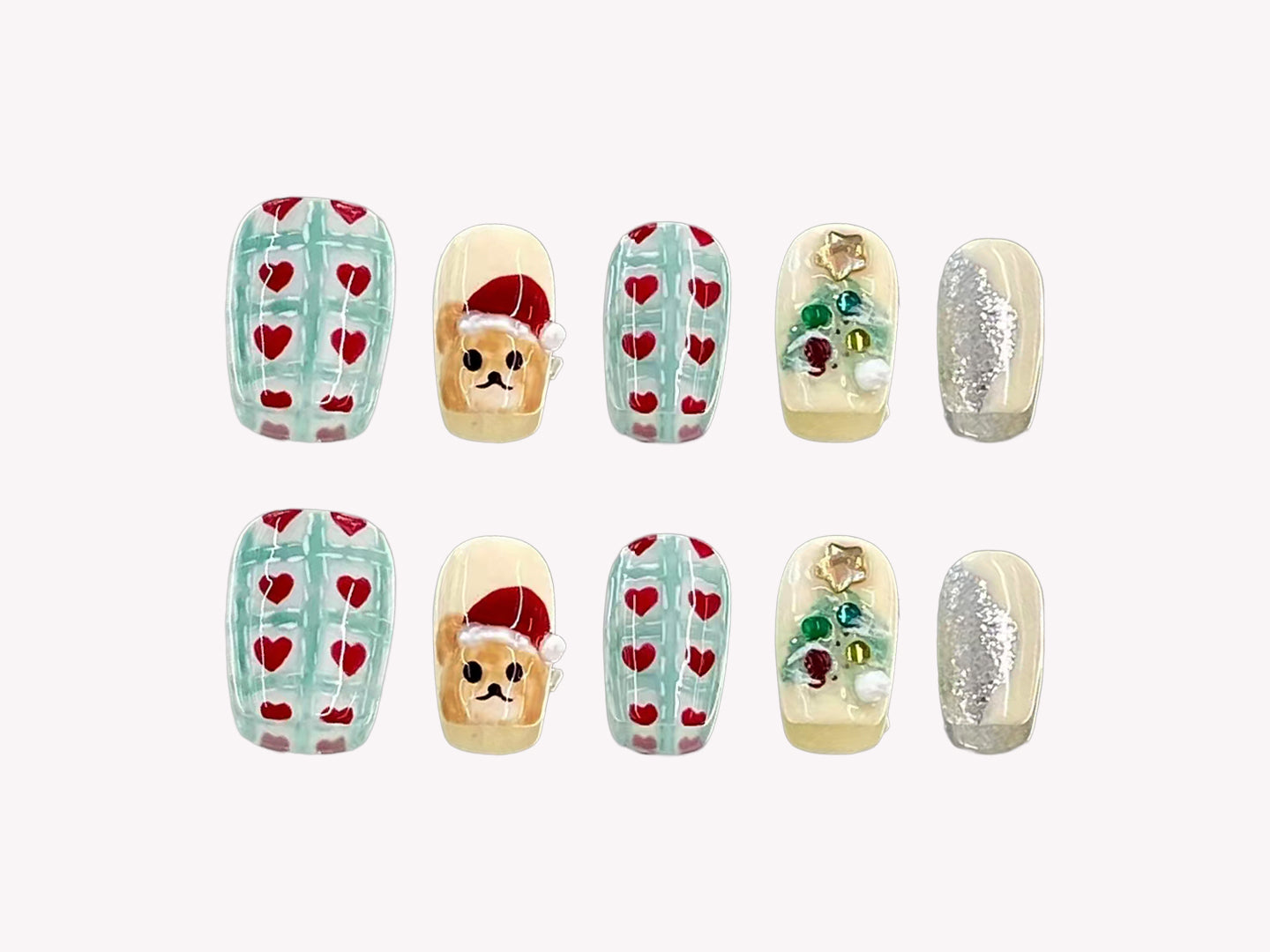 Winter Hearts Nails SD1825