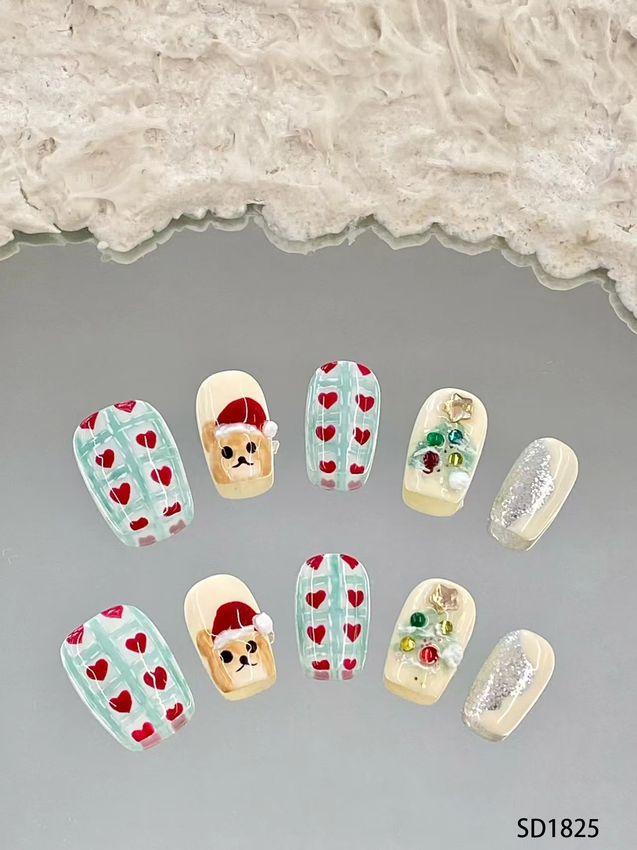 Winter Hearts Nails SD1825