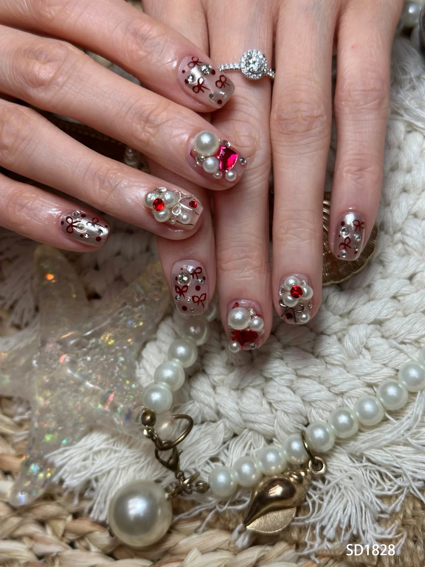 Glimmered Gift Nails SD1828