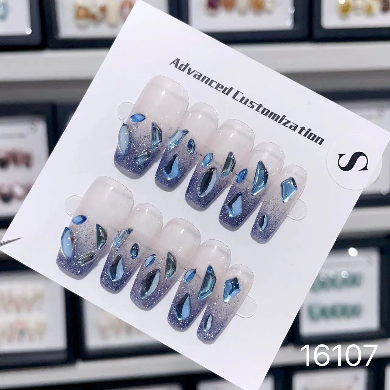 Blue crystal long 16107